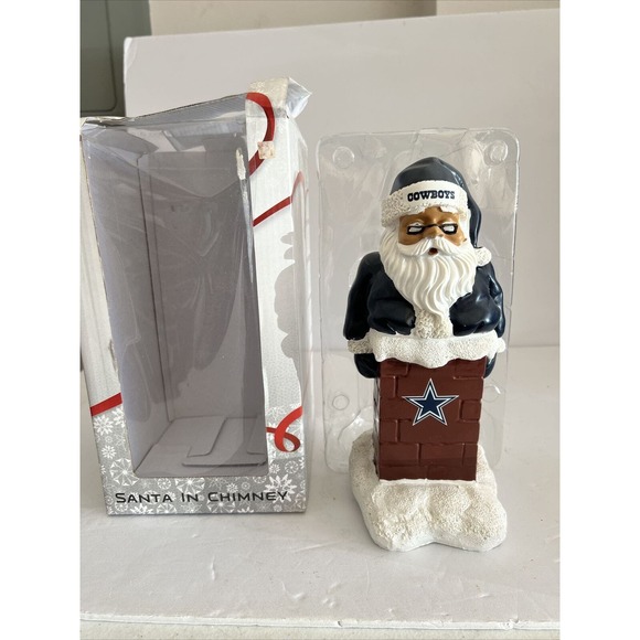 Santa Claus Dallas Cowboys Santa in Chimney NFL Forever collectibles